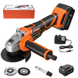 Cordless Angle Grinder Wood Metal Cordless Cutting Wheel Polisher 220V 8000rpm Rechargeable Li-ion Battery