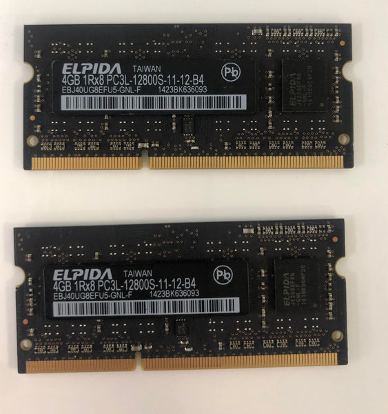 Elpida 8GB DDR3 2x 4gb PC3-12800 EBJ40UG8EFU5-GNL-F Apple iMac Memory RAM Sticks Genuine MacBook Upgrade Kit
