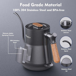 Designer Gooseneck Modern Long Spout Electric Pour Over Cordless Compact Kettle