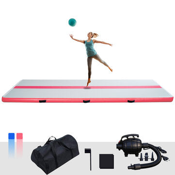 10ft Inflatable Air Gymnastic Mat 4” Thick Dance Yoga Tumble Track Electric Pump Cheerleading/Water Training