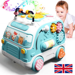 Electronic Baby Musical Bus Toys Toddler Kids Play Activity Cube Lights & Sounds for Children