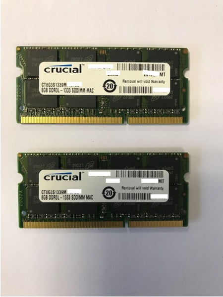 Memória Mac Apple Crucial 16GB 8GBx2 DDR3L PC3-10600 SODIMM CT8G3S1339M.16FDD