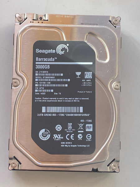 Seagate Apple 3,5 "iMac A1419 Unidade de disco rígido interna de 3 TB ST3000DM001 655-1726C Fusion compatível com SATA III 6 Gbp/s