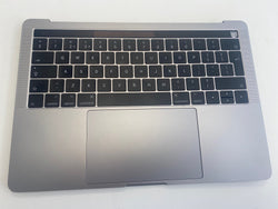 Apple MacBook Pro 13 "A1706 final de 2016 meados de 2017 cinza espacial Reino Unido apoio para as mãos / teclado / trackpad 821-00681-A + TouchBar (SEM BATERIA) Grau 'A-'