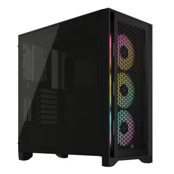 Corsair iCUE 4000D RGB AIRFLOW Gaming Case w/ Glass Window, E-ATX, 3x AF120 RGB Fans, High-Airflow Front, USB-C, RGB Controller, Black