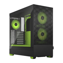 Fractal Design Pop Air RGB (Green Core TG) Gaming Case w/ Clear Glass Window, ATX, Hexagonal Mesh Front, Green Interior/Accents, 3 RGB Fans & ARGB Controller