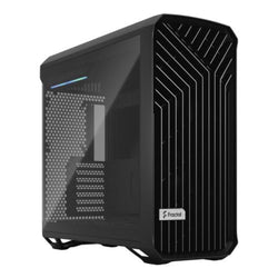 Fractal Design Torrent (Light TG) Gaming Case w/ Light Tint Glass Windows, E-ATX, 5 Fans, Fan Hub, RGB Strip on PSU Shroud, Front Grille, USB-C