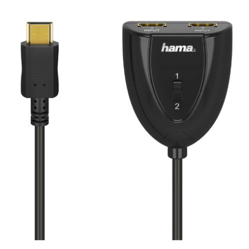 Hama 2x1 HDMI Switch, 2 Inputs, 1 Output, 1080p 60Hz, Plug and Play
