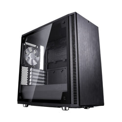 Fractal Design Define Mini C (Black TG) Quiet Compact Gaming Case w/ Glass Window, Micro ATX, 2 Fans, ModuVent Technology, PSU Shroud, Optional Top Filter