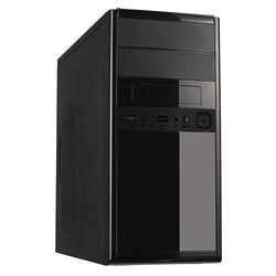 CiT 1016 V2 Micro ATX Case, 500W, Rear Fan, Front USB 3.0 & USB 2.0, Piano Black