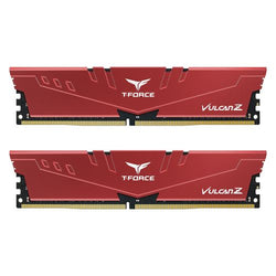 Team T-Force Vulcan Z 16GB Kit (2 x 8GB), DDR4, 3200MHz (PC4-25600), CL16, XMP 2.0, DIMM Memory, Red