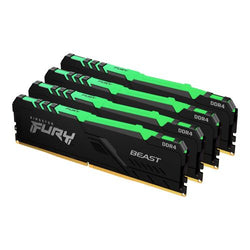 Kingston Fury Beast RGB 32GB Kit (4 x 8GB), DDR4, 3200MHz (PC4-25600), CL16, XMP, DIMM Memory