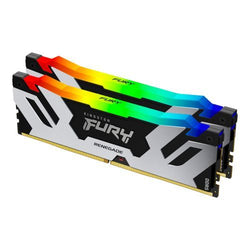 Kingston Fury Renegade RGB 32GB Kit (2 x 16GB), DDR5, 7600MHz, CL38, 1.45V, ECC, XMP 3.0, PMIC, DIMM Memory, Black/Silver