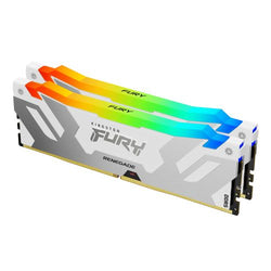 Kingston Fury Renegade RGB 32GB Kit (2 x 16GB), DDR5, 7600MHz, CL38, 1.45V, ECC, XMP 3.0, PMIC, DIMM Memory, White/Silver