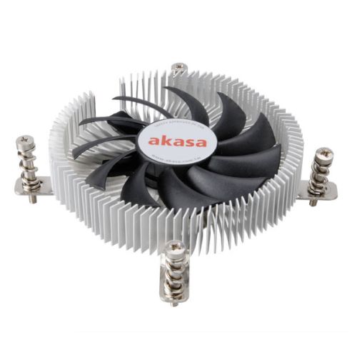 Akasa AK- AK-CC7129BP01 Aluminium Thin Mini-ITX Cooler, 775, 115X & 1200, PWM Fan, 21mm High