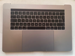 Apple MacBook Pro 15 "A1707 2016 2017 Apoio para as mãos cinza Reino Unido Teclado Trackpad + cabo e barra de toque cinza espaço layout inglês grau 'B' 05073