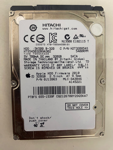 HGST Apple Disco Rígido 655-1539F MacBook Pro 13” 15” A1278/A1286 2,5" 320GB SATA 9,5mm HDD