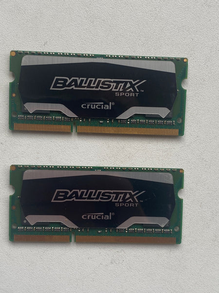 Kit de atualização de memória RAM para laptop Crucial Ballistix 16GB DDR3 2x8GB PC3-14900 BLS8G3N18AES4.16FER