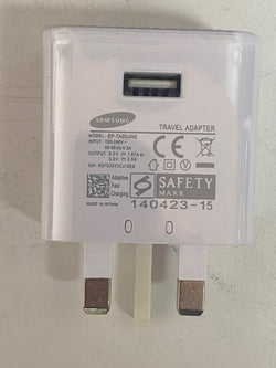 CARGADOR RÁPIDO SAMSUNG EP-TA20UWE FAST y CABLE MICRO-USB BLANCO ENCHUFE DE PARED DE 5V DEL REINO UNIDO