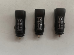 Carregador de telefone para isqueiro de carro PURE Saída de porta USB dupla 12V / 5V 1A PACK x3 preto