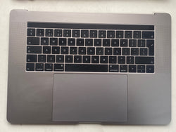 Apple MacBook Pro 15" A1707 Finales de 2016 Mediados de 2017 Gris espacial Reposamanos/Teclado alemán/Trackpad 821-00681-A + TouchBar + BATERÍA) Diseño QWERTZUIOP de grado 'A-'
