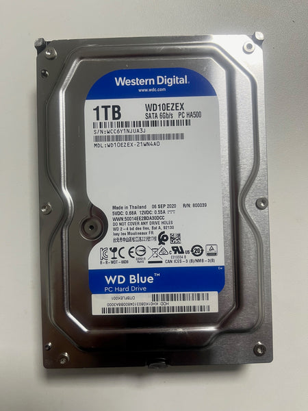 Western Digital Blue WD10EZEX 3.5" 1TB SATA3 PC Computer Hard Disk Drive Windows Mac CCTV