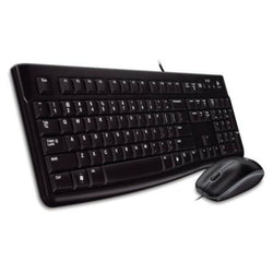 Logitech MK120 Wired Keyboard and Mouse Desktop Kit, USB, Low Profile