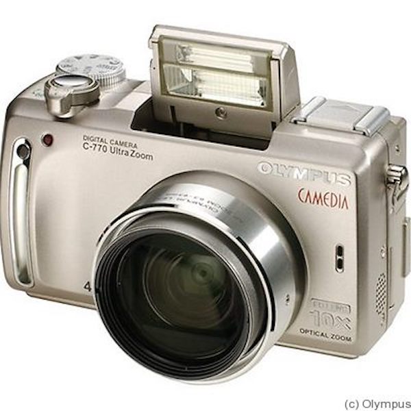 Olympus Camedia C-770 Digital Ultra Zoom 4MP Camera with Flash & Case NO BATTERY WORKING