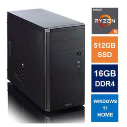 Spire MATX Tower PC, Fractal Core 1100 Case, Ryzen 5 5600G, 16GB 3200MHz, 512GB SSD, Bequiet 550W, No Optical, KB & Mouse, Windows 11 Home