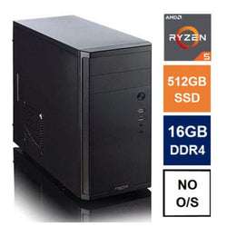 Spire MATX Tower PC, Fractal Core 1100 Case, Ryzen 5 5600G, 16GB 3200MHz, 512GB SSD, Bequiet 550W, No Optical, KB & Mouse, No Operating System