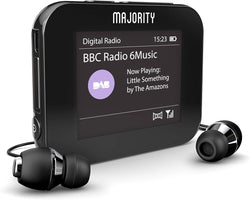MAIORIA Petersfield Color recarregável de bolso portátil FM DAB + fones de ouvido de rádio e cabo de carga/sincronização micro-USB