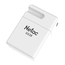 Netac 32GB U116 Ultra Mini USB 3.2 Gen1 Memory Pen Drive with Cap & Lanyard Hole White inc. Software Encryption