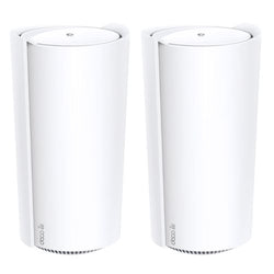 TP-LINK (DECO XE200) AXE11000 Tri-Band Whole Home Mesh Wi-Fi 6E System, 2 Pack, 16-Stream WiFi, 10G LAN, AI-Driven Mesh, Voice Control