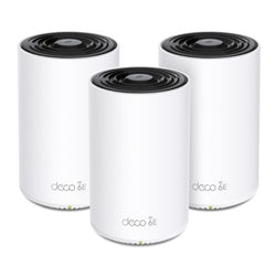 TP-LINK (DECO XE75) AXE5400 Wi-Fi 6E Tri-Band Mesh System, 3 Pack, AI-Driven Mesh, 3 x LAN on each Unit, Voice Control