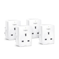 TP-LINK (TAPO P100 4-Pack) Mini Smart Wi-Fi Socket, Remote Access, Scheduling, Away Mode, Voice Control