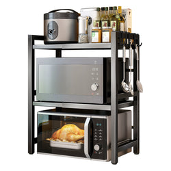3 Tier Expanding Shelf Microwave Oven Saucepan Rack Stand Kitchen Home Organiser Air Fryer & Utensils
