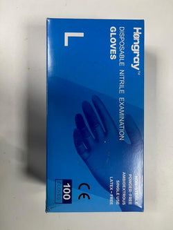 Hongray Nitrile 500 Disposable Blue Examination Gloves Large Size Powder-Free PK100 per box x5