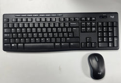 Conjunto de mouse e teclado sem fio Logi UK com Windows 10 PC compatível com computador preto K270 Y-R0042 (820-006494) usado 