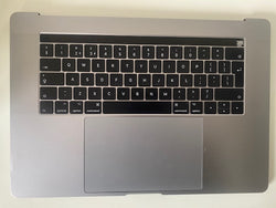 Apple MacBook Pro 15 "A1707 2016 2017 Apoio para as mãos Teclado do Reino Unido Bateria cinza Trackpad Barra de toque Espaço cinza Layout do Reino Unido 821-00681-A