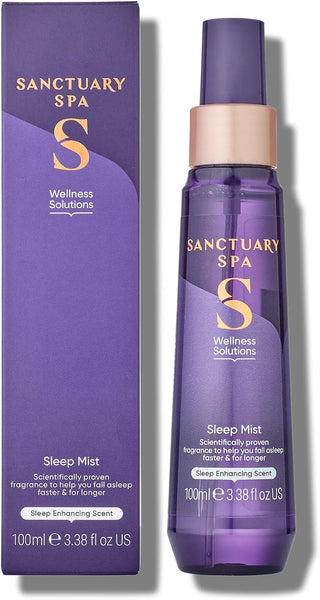 Sanctuary Spa Wellness Solutions Pillow Face Sleep Mist 100ml Spray Cruelty Free Violet Sandalwood Jasmine Vegan NEW