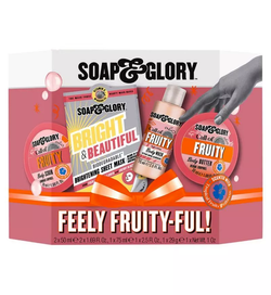 Soap & Glory Call of Fruity Body Wash Ladies Bath Scrub Gift Set Women Girls x4 Beauty Products with Face Mask