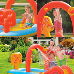 Childrens 2.2M Slide Kids Inflatable Activity Play Pool Outdoor Water Spray Fun Paddling Family Set with Balls & Rings