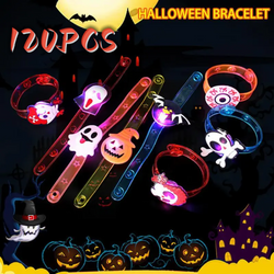 Glowing LED Watch Children Scary Halloween Christmas Party Toys Gifts Upto 120pcs Santa Flower Pumpkin Bat etc