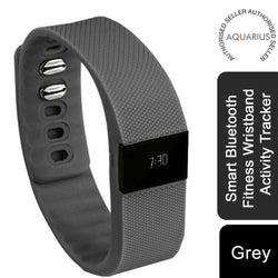 Aquarius OLED Display Smart Bluetooth Fitness Wristband Activity Tracker, Grey Smart Watch Electronic Step Counter with Calorie Watching and Call Notification plus Silent Vibrating Alarm