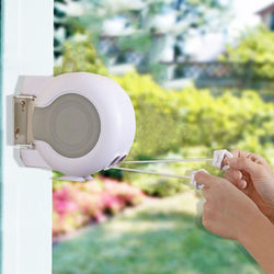 26M Dual Retractable Washing Clothes Line Wall Mount Laundry Dry Indoor Outdoor with Twin Cleats