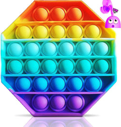 Kids Rainbow Coloured Push Bubble Pop Bubble Sensory Children Fidget Toy Octagon Shaped by Aspect