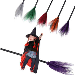 Halloween Party Witch Broom Kids Plastic Cosplay Flying Broomstick Props For Masquerade Halloween Cosplay Costume Accessories