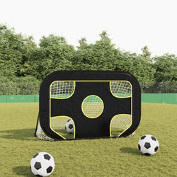 2-in-1 Football Goals Net with Shooting Target Holes Penalty Free Kick Training Coaching Equipment