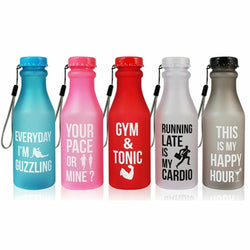 Sports Unbreakable Outdoor Leak Proof Water Bottle School Drinks Camping Hiking Drinking Flask with Slogan 550ml