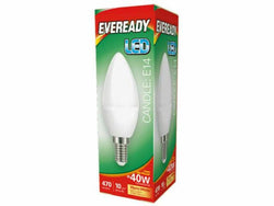 Eveready LED Candle Opel E14 Screw-in Light Bulb 5.2W = 40W 220-240V Warm White Effect